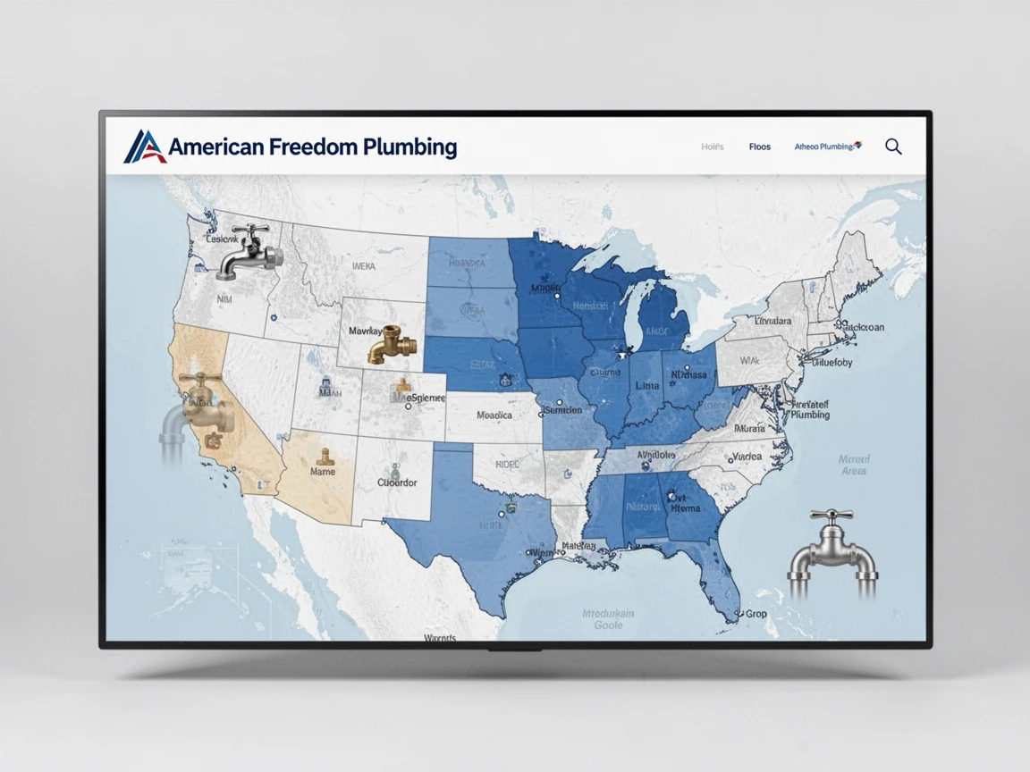 Map of American Freedom Plumbing Service Areas